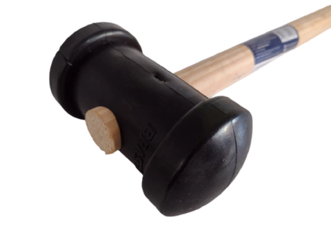 Martelo Borracha Médio 33cm Brasfort 7873 Preto Cabo Madeira