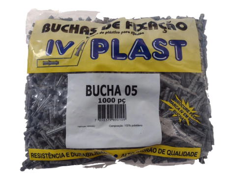 Bucha 05 Fixação Alvenaria Parede Concreto Iv Plast - 1000pç