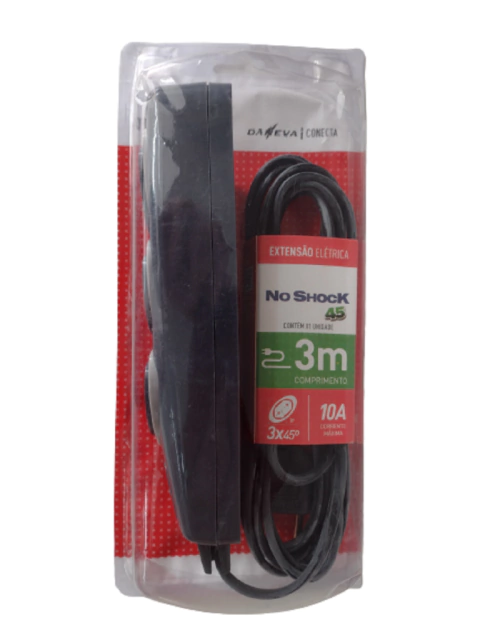 Extensão Elétrica Daneva 3 Metros 3 Tomadas 10A No Shock