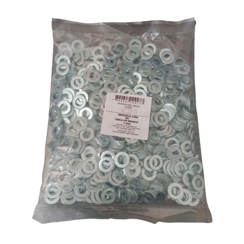 Arruela lisa M8 zincado branco New-Fix Din 125 Pacote 1kg