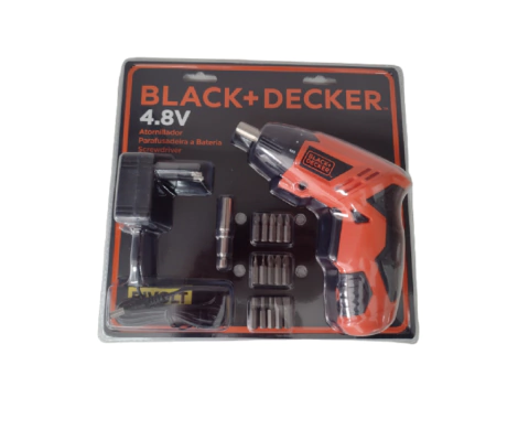 Parafusadeira Bateria Black & Decker 4.8v Com 15 Bits e Led