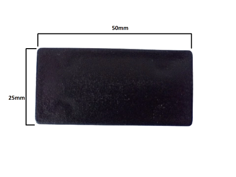 Tampa Nylon Retangular Tubo Ferro Alumínio 25x50 Preto