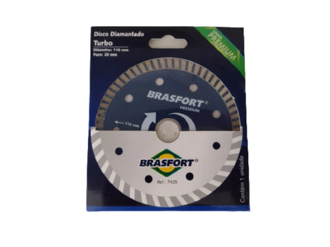 Disco Diamantado Turbo Premiun Brasfort 110mm Corte Concreto