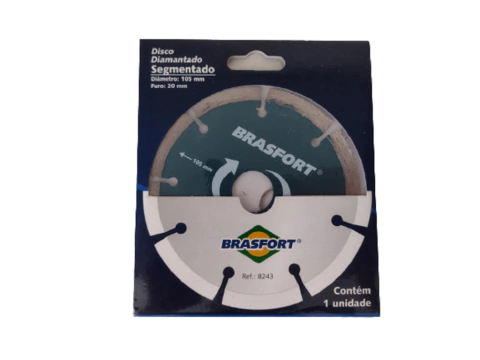 Disco Diamantado Segmentado Brasfort 105mm Alvenaria Pedra.
