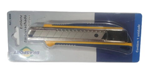 Estilete Profissional Emborrachado Brasfort Original 18mm