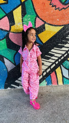 Macacão Infantil Luna - Hello Kitty Rosa + Vestido da Boneca - loja online