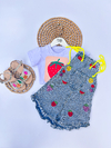 Macaquinho Jeans Bordado - Frutinhas - comprar online