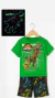 Pijama corto Dinosaurios brilla en la oscuridad - comprar online