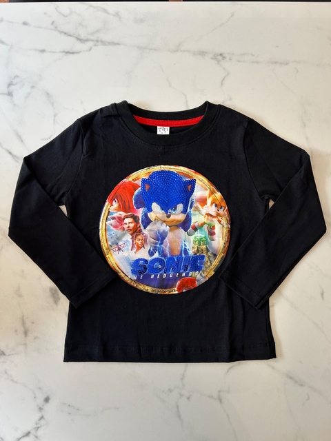 Remera manga larga con luces SONIC entero TALLE 4