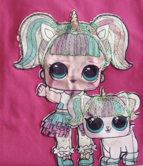 Remera con luces Unicornio Lol manga corta