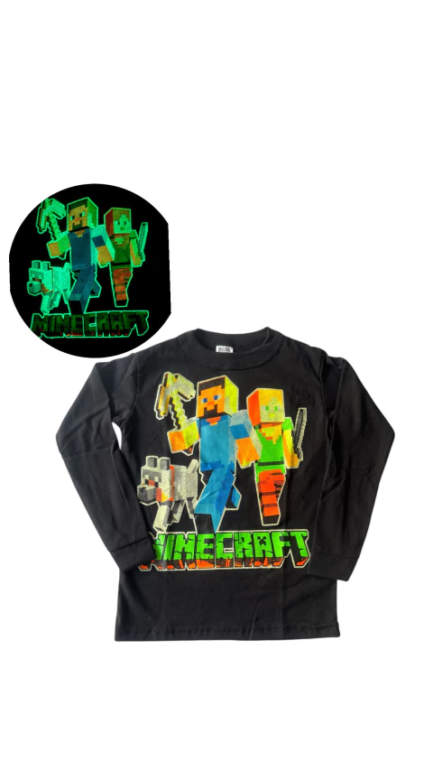 Remera brilla en la oscuridad Minecraft 2024 - comprar online