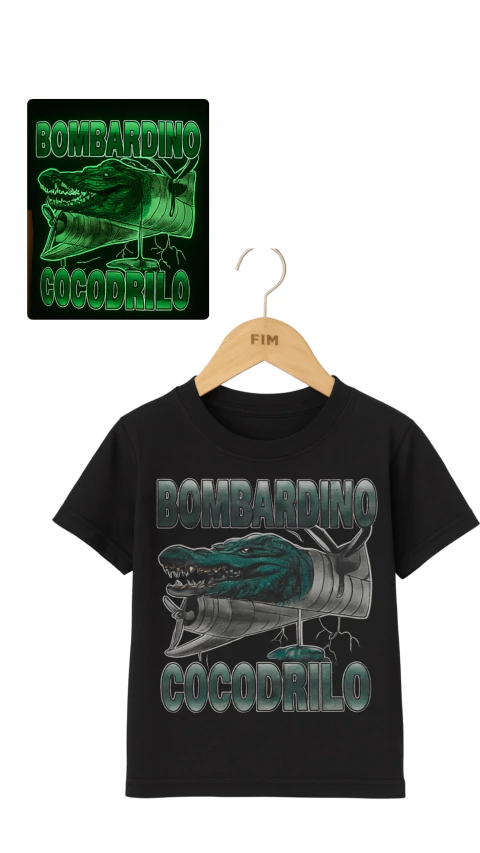Remera Bombardino cocodrilo brilla en la oscuridad - comprar online