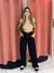 Calça wide leg cargo PRETA - loja online