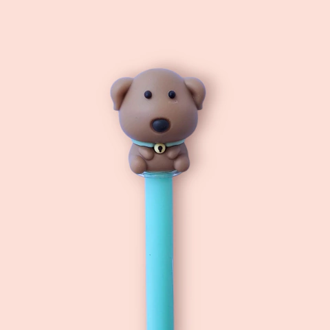 Lapicera Perrito Marrón y Celeste - comprar online