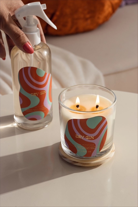 Kit Vela Perfumada e Home Spray Dry Gin - 70´s