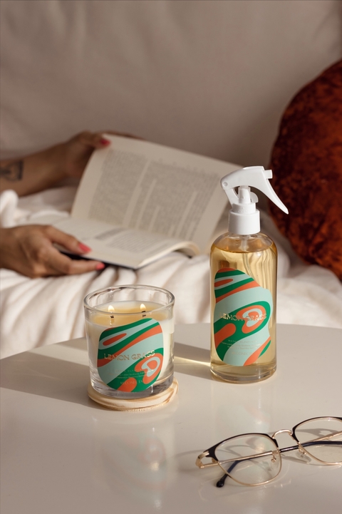 Kit Vela Perfumada e Home Spray Lemongrass - 70´s