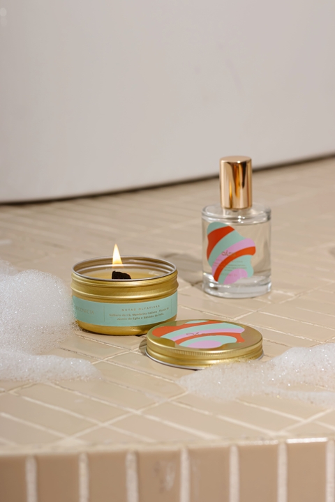 Kit Vela Perfumada e Home Spray Oásis - Travel 70´s