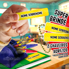 KIT Etiquetas Escolar Estampas 40 unidades + Brinde