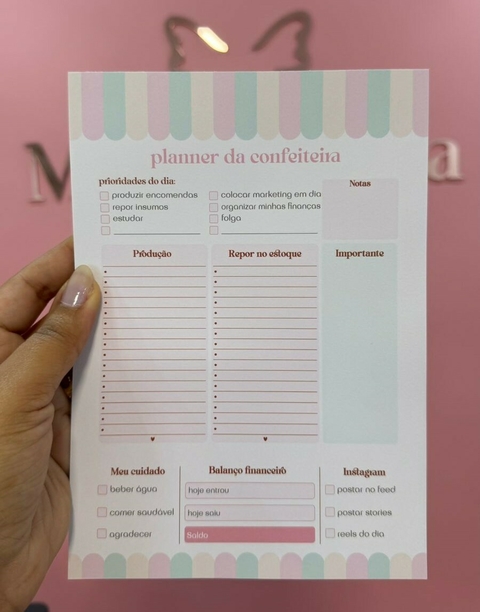 Blocos "Planner da Confeiteira" - comprar online