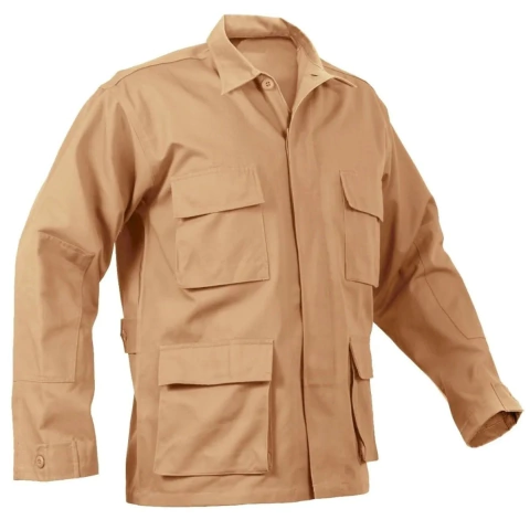 Chaquetilla De Ripstop Táctico Corte Bdu Lisa Beige/Arena "Algodón/Poliéster"