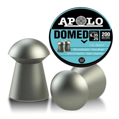 Balines Apolo Modelo "Domed" Calibre 6,35 mm - 2,13 g x 200 Unidades