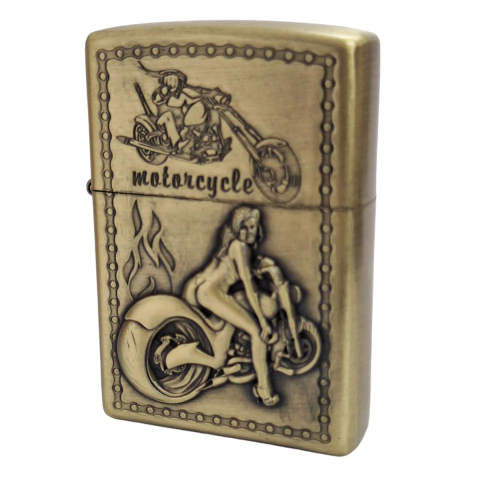 Encendedor Tipo Zippo Labrado 3D "Moto" A Bencina - comprar online