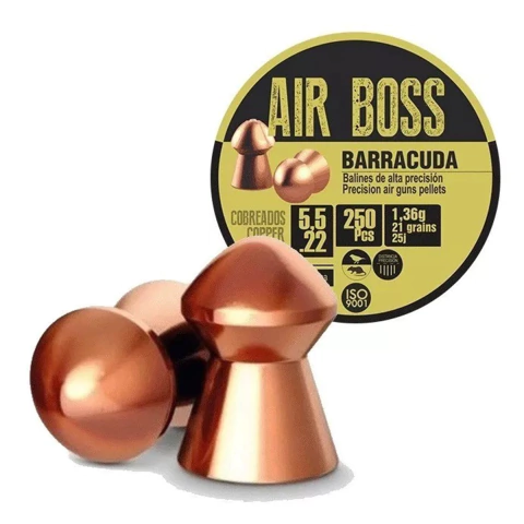 Balines Apolo Air Boss Modelo "Barracuda Copper Cobreados" Calibre 22 - 5,5 Mm - 1,36 g x 250 Unidades