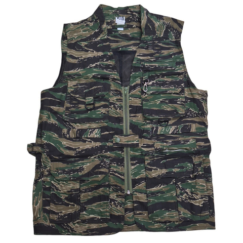 Chaleco Safari Ripstop Camuflado Con 7 Bolsillos