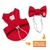 Kit Boné Pet com Laço Tiara ou Gravata Vermelho