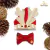 Fantasia De Natal Pet Com Gorro de Rena E Laço Regulável