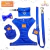 Kit Coleira Peitoral À Prova D'água Impermeável Azul Royal com Guia Cata Caca Boné + Laço Grátis