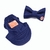 Kit Boné Pet com Laço Tiara ou Gravata Azul Marinho