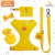 Kit Coleira Peitoral À Prova D'água Impermeável Amarelo com Guia Cata Caca Boné + Laço Grátis