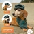 Boina Pet Regulável Com Cachecol Tweed Roupa Cães Inverno