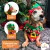Fantasia Pet Duende de Natal com Gorro e Bandana Regulável + Laço Grátis