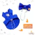 Kit Coleira Peitoral À Prova D'água Impermeável Azul Royal com Guia Cata Caca Boné + Laço Grátis
