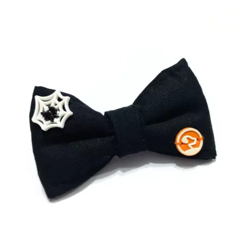 Laço Pet Tiara ou Gravata com Regulagem Halloween Aranha Preto