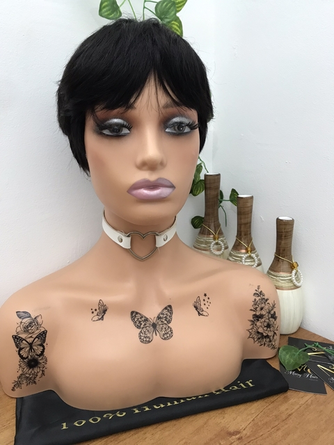 Lace Front Selena Cabelo Humano Liso Curto