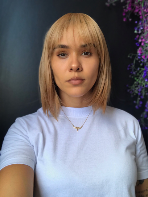Wig Paulina Fibra Premium Liso Com Franja 30cm - comprar online