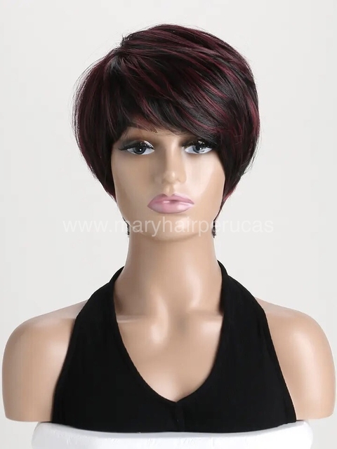 Wig Eloise Fibra Premium Liso Curto