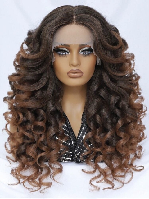Lace Front Kimberly Fibra Premium Cacheada 55cm - comprar online