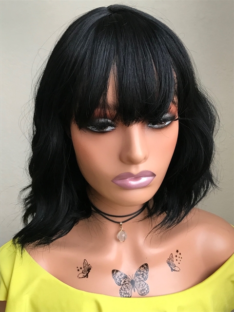 Wig Love Fibra Premium Ondulado com franja 30cm