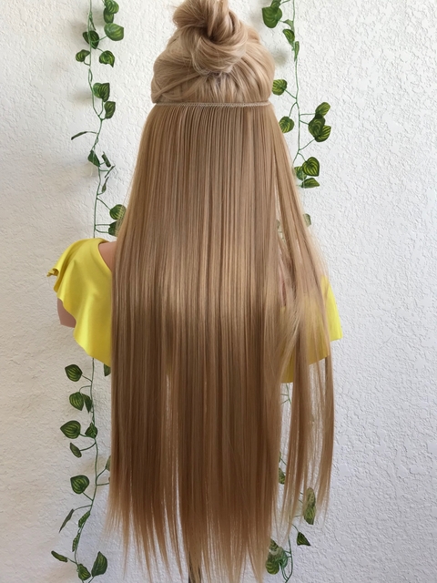 Aplique Fio Invisível Fibra Premium Liso 60cm