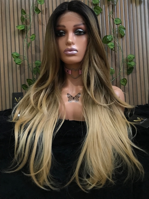 Lace Front Larissa Fibra Premium Liso 65cm