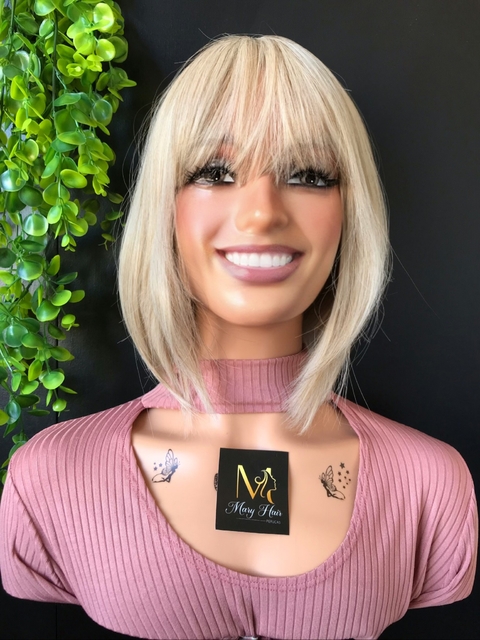 Wig Ana Claudia Fibra Premium Liso Com Franja 30cm