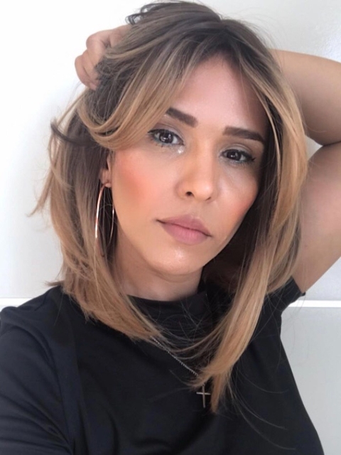 Wig Duda Fibra Premium Liso com franja 35cm