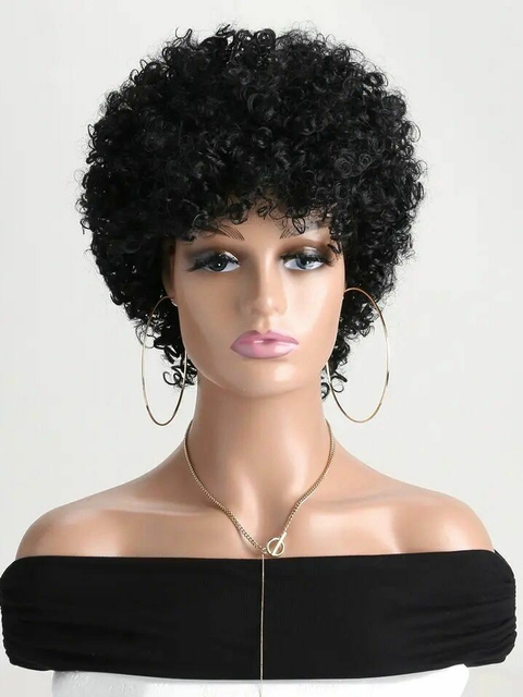 Wig Justine Fibra Premium Cacheado Curta