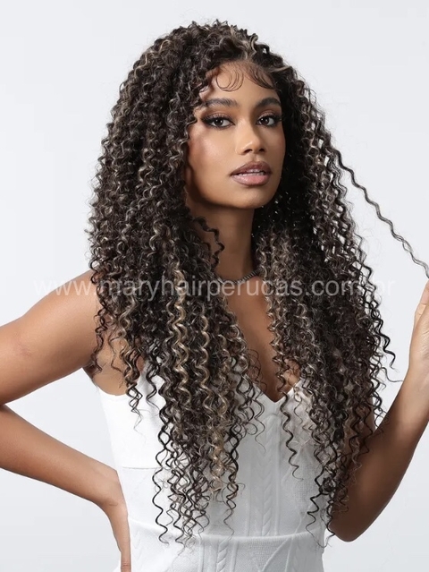 Lace Front Laís Fibra Premium Cacheado 65cm