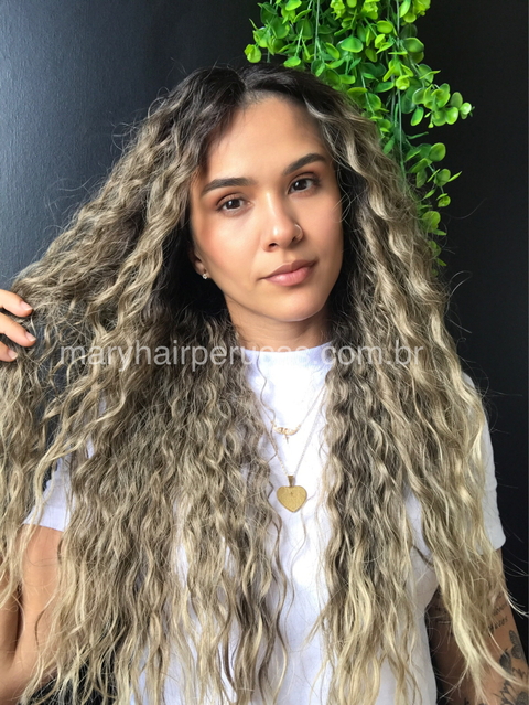 Lace Front Angélica Fibra Premium Cacheado 60cm - comprar online