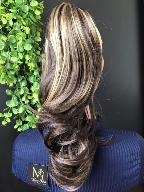Aplique Rabo de Cavalo Ondulado Fibra Premium 50cm